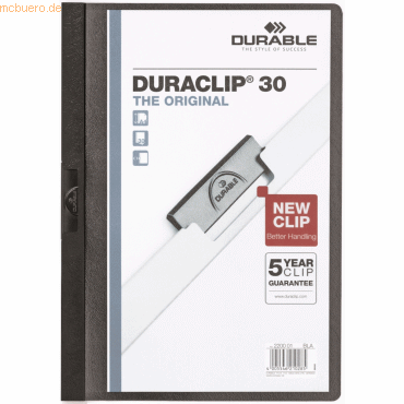 5 x Durable Klemmmappe Duraclip 30 schwarz VE=5 Stück von Durable