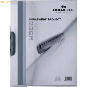 25 x Durable Klemmmappe Duraswing Project A4 transparent von Durable