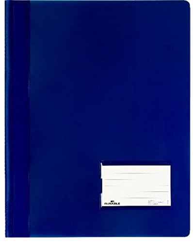 5er Sparpack DURABLE Hunke & Jochheim Schnellhefter DURALUX®, transluzente Folie, für A4 Überbreit, 280x332mm (5 Stück, dunkelblau) von Durable