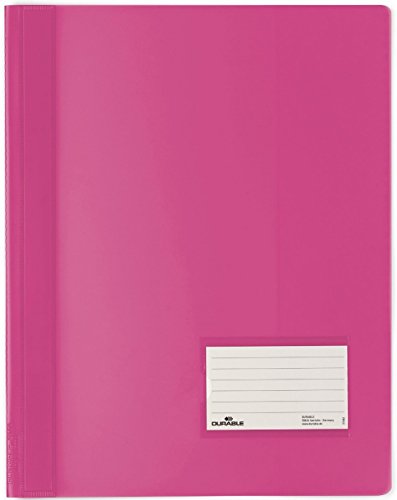 5er Sparpack DURABLE Hunke & Jochheim Schnellhefter DURALUX, transluzente Folie, für A4 Überbreit, 280x332mm (5 Stück, dunkelrosa) von Durable
