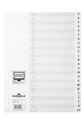 DURABLE 6164-02 Tauenpapier-Register, blanko, A5 quer, 12-teilig Grau DURABLE 6164-02 Tauenpapier-Register, blanko, A5 quer, 12-teilig Grau von Durable