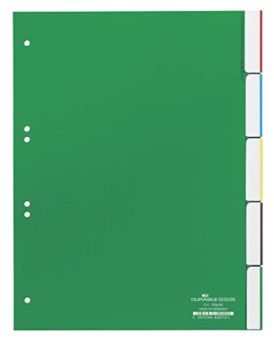 DURABLE 6220 Kunststoff-Register, PP, Stärke: 0,12 mm, 5-teilig DURABLE 6220 Kunststoff-Register, PP, Stärke: 0,12 mm, 5-teilig von Durable