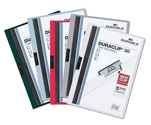 DURABLE Hunke & Jochheim Klemm-Mappe DURACLIP Original 30, Hartfolie, bis 30 Blatt, tr/farbig sortiert DURABLE Hunke & Jochheim Klemm-Mappe DURACLIP Original 30, Hartfolie, bis 30 Blatt, tr/farbig sortiert von Durable