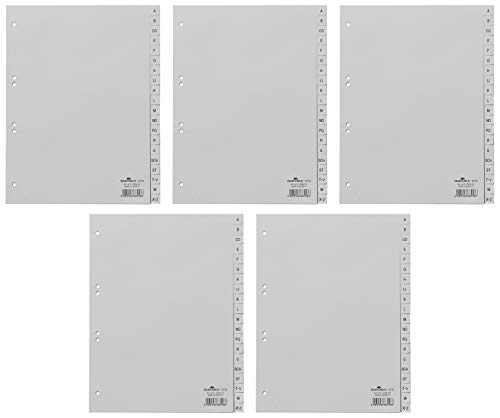 DURABLE Hunke & Jochheim Register, PP, A - Z, grau, A4 volldeckend, 215/230 x 297 mm, 20 Blatt (5) von Durable