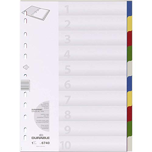 DURABLE Hunke & Jochheim Register, PP, blanko, farbiger Verlauf, DIN A4, 210/220 x 297 mm, 10 Blatt, 5 Stück DURABLE Hunke & Jochheim Register, PP, blanko, farbiger Verlauf, DIN A4, 210/220 x 297 mm, 10 Blatt, 5 Stück von Durable