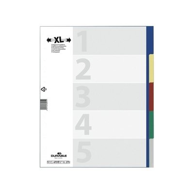 Durable Ordnerregister Blanko 2x5fbg Überbreit 10 Blatt von Durable