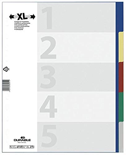 Durable 673727 Verzeichnis mit farbigen Registerkarten, 5 Seiten Durable 673727 Verzeichnis mit farbigen Registerkarten, 5 Seiten von Durable