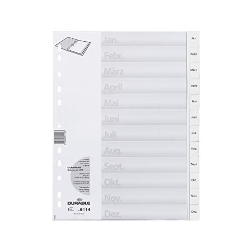 DURABLE Kunststoffregister, Monats-Register, einzeln weiß Jan. - Dez. DURABLE Kunststoffregister, Monats-Register, einzeln weiß Jan. - Dez. von Durable