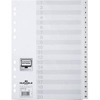 DURABLE Ordnerregister Vollformat 1-20 weiß 20-teilig, 1 Satz DURABLE Ordnerregister Vollformat 1-20 weiß 20-teilig, 1 Satz von Durable