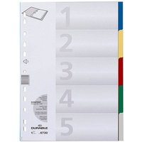 DURABLE Ordnerregister Vollformat blanko blau, gelb, rot, grün, grau 5-teilig, 1 Satz DURABLE Ordnerregister Vollformat blanko blau, gelb, rot, grün, grau 5-teilig, 1 Satz von Durable