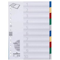 DURABLE Ordnerregister Vollformat blanko blau, gelb, rot, grün, grau 10-teilig, 1 Satz DURABLE Ordnerregister Vollformat blanko blau, gelb, rot, grün, grau 10-teilig, 1 Satz von Durable