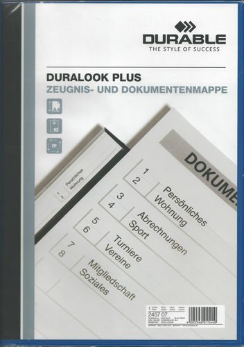 DURABLE - Projektmappen Zeugnissmappe Dokumentenmappe DURALOOK Plus 5Stück von Durable