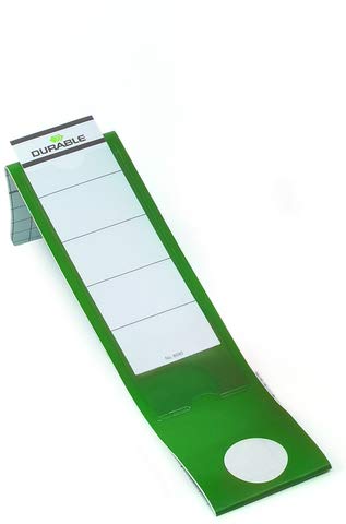 DURABLE Rückenschild ORDOFIX®, selbstklebend, Kunststoff, breit/lang, 60 x 390 mm, grün (10 Stück), Sie erhalten 1 Packung á 10 Stück von Durable