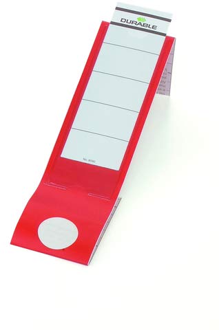 DURABLE Rückenschild ORDOFIX®, selbstklebend, Kunststoff, breit/lang, 60 x 390 mm, rot (10 Stück), Sie erhalten 1 Packung á 10 Stück von Durable