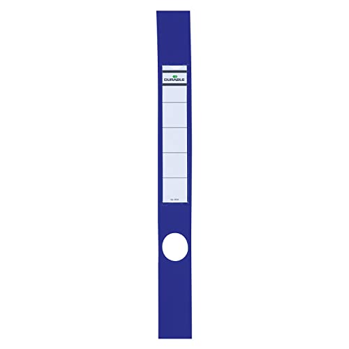 DURABLE Rückenschild ORDOFIX®, selbstklebend, Kunststoff, schmal/lang, 40 x 390 mm, blau (10 Stück), Sie erhalten 1 Packung á 10 Stück von Durable