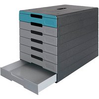 DURABLE Schubladenbox IDEALBOX PLUS  grau/blau 776306, DIN C4 mit 7 Schubladen von Durable