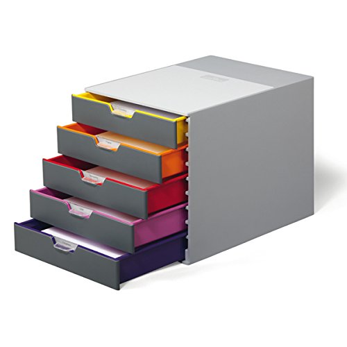 DURABLE | Schubladenbox VARICOLOR® | HxBxT 292 x 280 x 356 mm | 5 Schubladen | grau von Durable