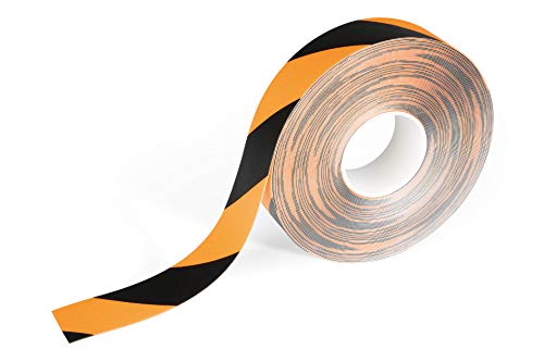 Durable Bodenmarkierungsband Duraline, zweifarbiges Warnklebeband, 50 mm x 0,7 mm x 30 m (B x H x L), gelb/schwarz, 1726130 von Durable