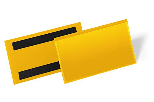 Durable Magnetische Etikettentasche 150 x 67 mm, Packung à 50 Stück, Gelb, 174204 von Durable