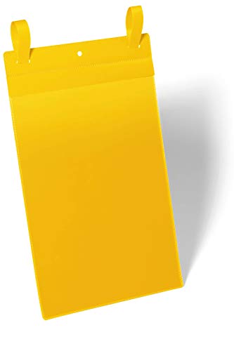 Durable Gitterboxtasche mit Laschen A4 hoch, Packung à 50 Stück, Gelb, 175004 von Durable