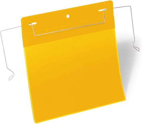 Durable Drahtbügeltasche A5 quer, Packung à 50 Stück, Gelb, 175204 von Durable