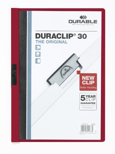 Durable Klemm-Mappe Duraclip Original 30 (für 1-30 Blatt A4), 25 Stück, aubergine/dunkelrot, 220031 Durable Klemm-Mappe Duraclip Original 30 (für 1-30 Blatt A4), 25 Stück, aubergine/dunkelrot, 220031 von Durable