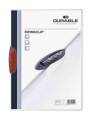 Durable Klemm-Mappe Swingclip, 25 Stück, rot, 226003 von Durable
