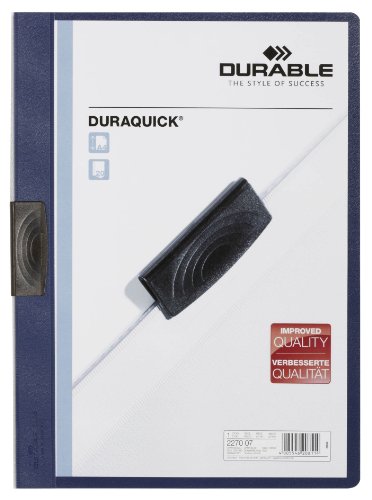 Durable Klemm-Mappe Duraquick, bis zu 20 Blatt A4, dunkelblau, 20er Packung, 227007 von Durable