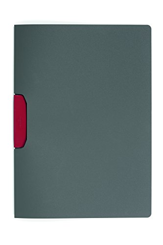 Durable Klemm-Mappe Duraswing Color für 30 Blatt DIN A4, Beutel 5 Stück, anthrazit mit roter Klemme, 230403 von Durable