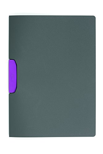 Durable Klemm-Mappe Duraswing Color für 30 Blatt DIN A4, Beutel 5 Stück, anthrazit mit rosa Klemme, 230408 von Durable