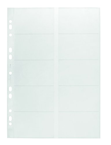 Durable Visitenkartenhüllen A4, für Ringbücher und Ordner, 10 Stück, transparent, 238919 von Durable