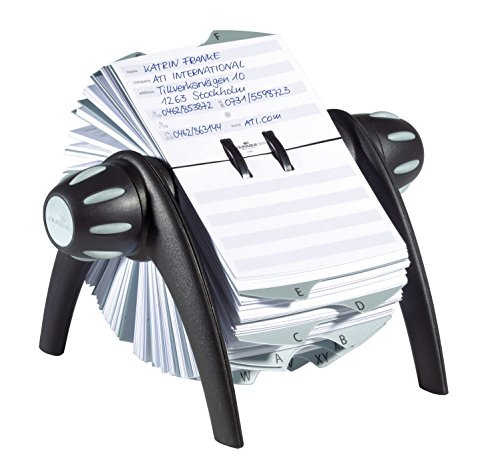 Durable Rollkartei Telindex Flip Vegas, mit 500 Karteikarten für Adressen, Register A-Z, schwarz, 241601 von Durable