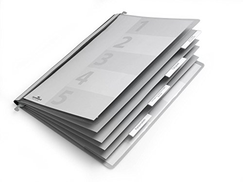 Durable Personalhefter mit Deckblatt und Taben, 5 Unterteilungen, inkl. Hängeschiene, 5 Stück, grau, 255510 von Durable