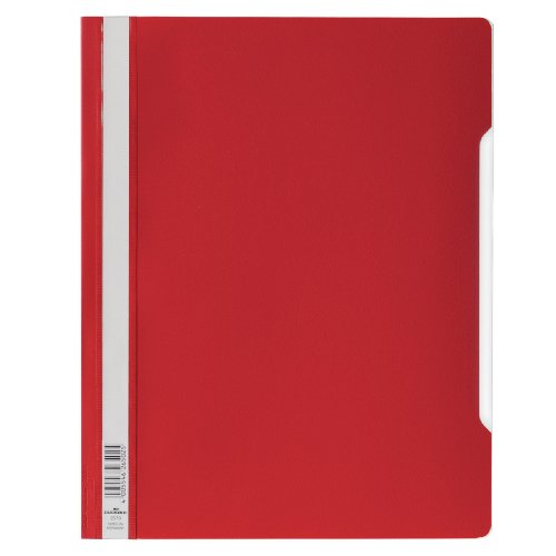 Durable Schnellhefter mit transparentem Deckel, überbreit, 50 Stück, rot, 257003 von Durable