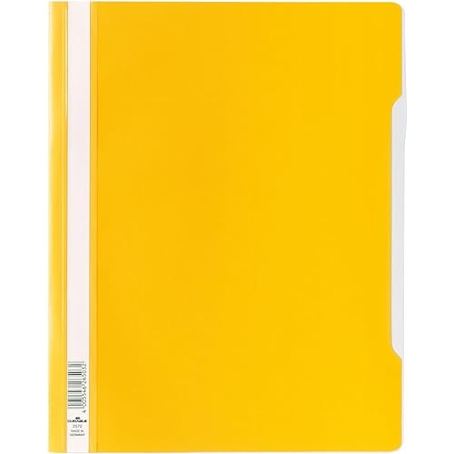 Durable Schnellhefter mit transparentem Deckel, überbreit, 50 Stück, gelb, 257004 von Durable