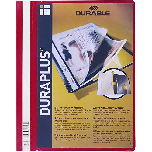 Durable 257903 Hunke & Jochheim Angebotshefter DURAPLUS®, strapazierfähige Folie, DIN A4, rot von Durable