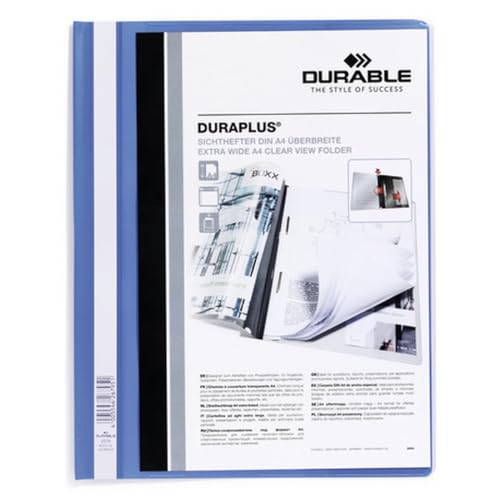 Durable Angebotshefter Duraplus mit Sichttasche für A4, blau, 25er Packung, 257906 von Durable