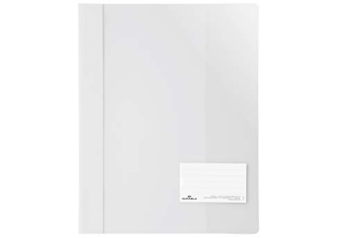 Durable 269002 Sichthefter Weiß DIN A4+ Beschriftungsfenster (90 x 57 mm), Einreißschutz, Innentas, 5 Stück von Durable