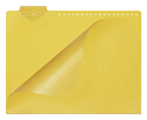 Durable Leitkarte, Belegtasche, 230/240 x 300 mm, mit Rastlochung, 1 Packung à 50 Stück, gelb, 399604 von Durable