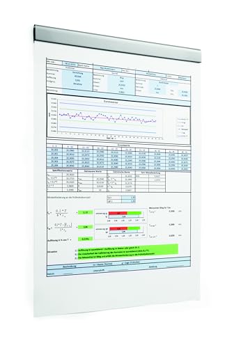 Durable Klemmleiste Durafix Rail 210 mm, selbstklebende Leiste zum magnetischen Einklemmen von Dokumenten A4 hoch / A5 quer, Beutel à 5 Stück, silber, 470623 von Durable