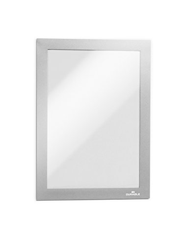 Durable Info-Rahmen Duraframe (A5, selbstklebend mit Magnetverschluss) 10 Stück, silber, 488123 von Durable