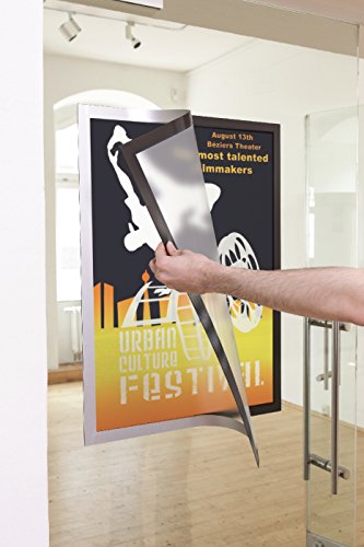 Durable Info-Rahmen Duraframe Poster (50 x 70 cm, selbstklebender Plakatrahmen mit Magnetverschluss) 1 Stück, silber, 499623 von Durable