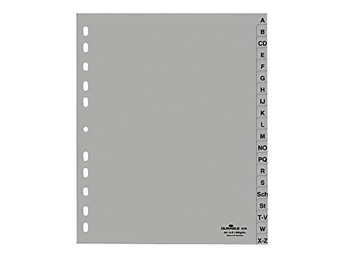 Durable 651010 A-Z Register (A4 geprägte Taben, A-Z 20tlg. aus PP, volldeckend) (10 Stück, A-Z Register) von Durable