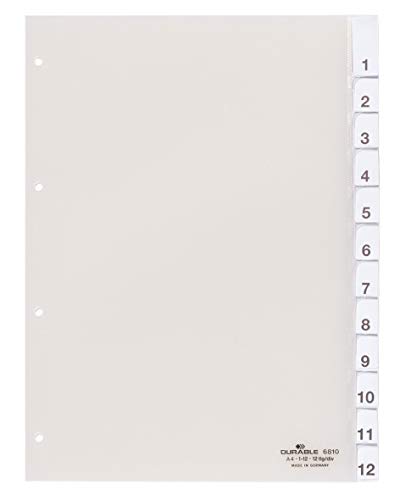 Durable Kunststoffregister A4 1-12/Jan-Dez, 1 Stück, transparent, 681019 Durable Kunststoffregister A4 1-12/Jan-Dez, 1 Stück, transparent, 681019 von Durable