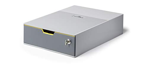 Durable Schubladenbox abschließbar (Varicolor 1 Safe) 1 Fach, anthrazit/gelb, 760127 von Durable
