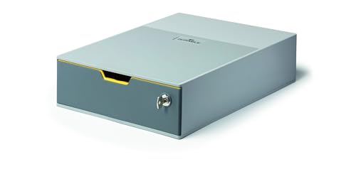 Durable Schubladenbox abschließbar (Varicolor 1 Safe) 1 Fach, anthrazit/gelb, 760127 von Durable