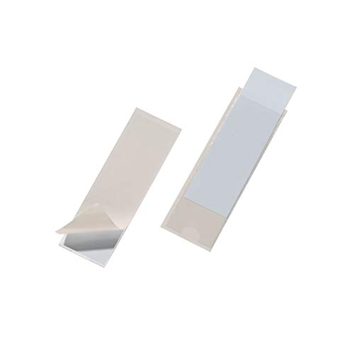 Durable Selbstklebetasche Pocketfix für Einsteckschilder 38 x 125 mm, 10 Stück, transparent, 807419 von Durable