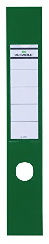 Durable Ordofix Ordnerrückenschilder (selbstklebend, mit Loch) Beutel à 10 Stück, grün, 809005 von Durable