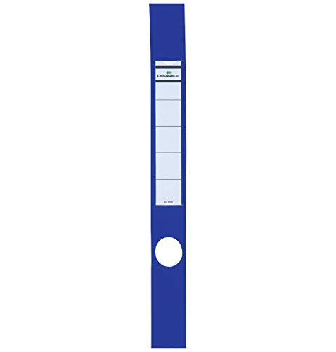 Durable 809006 Ordofix Ordnerrückenschilder (selbstklebend, mit Loch) Beutel à 10 Stück, blau von Durable