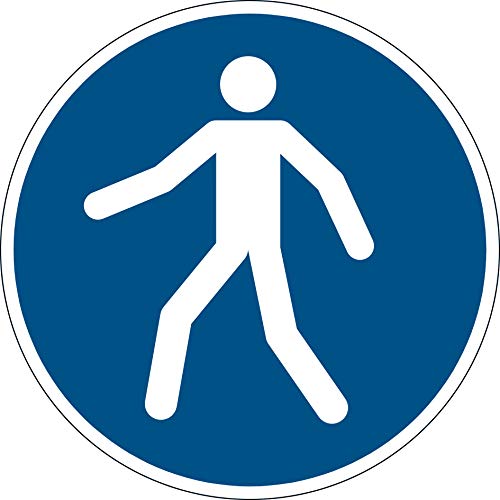 Durable Bodenaufkleber Sicherheitskennzeichen Fußgängerweg benutzen, Ø 43 cm, 173106 von Durable